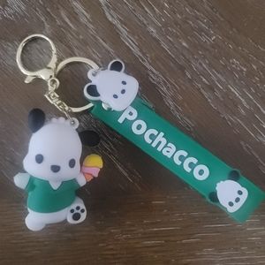 SANRIO POCHACCO Dog Keychain Purse Bag Charm 3D Character Keys Ice Cream